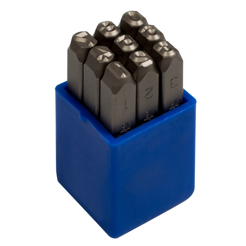 KING TONY Набор ударных клейм 2 мм, цифры, 9 предметов  11409SQ02